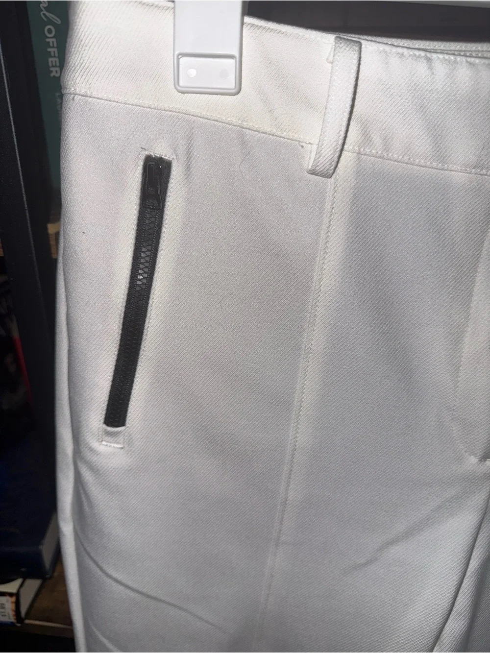 NWT Talbots White Cropped Ankle Pants with Black Zip Accents
